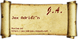Jex Adrián névjegykártya
