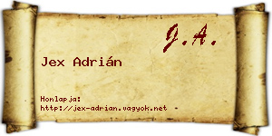 Jex Adrián névjegykártya